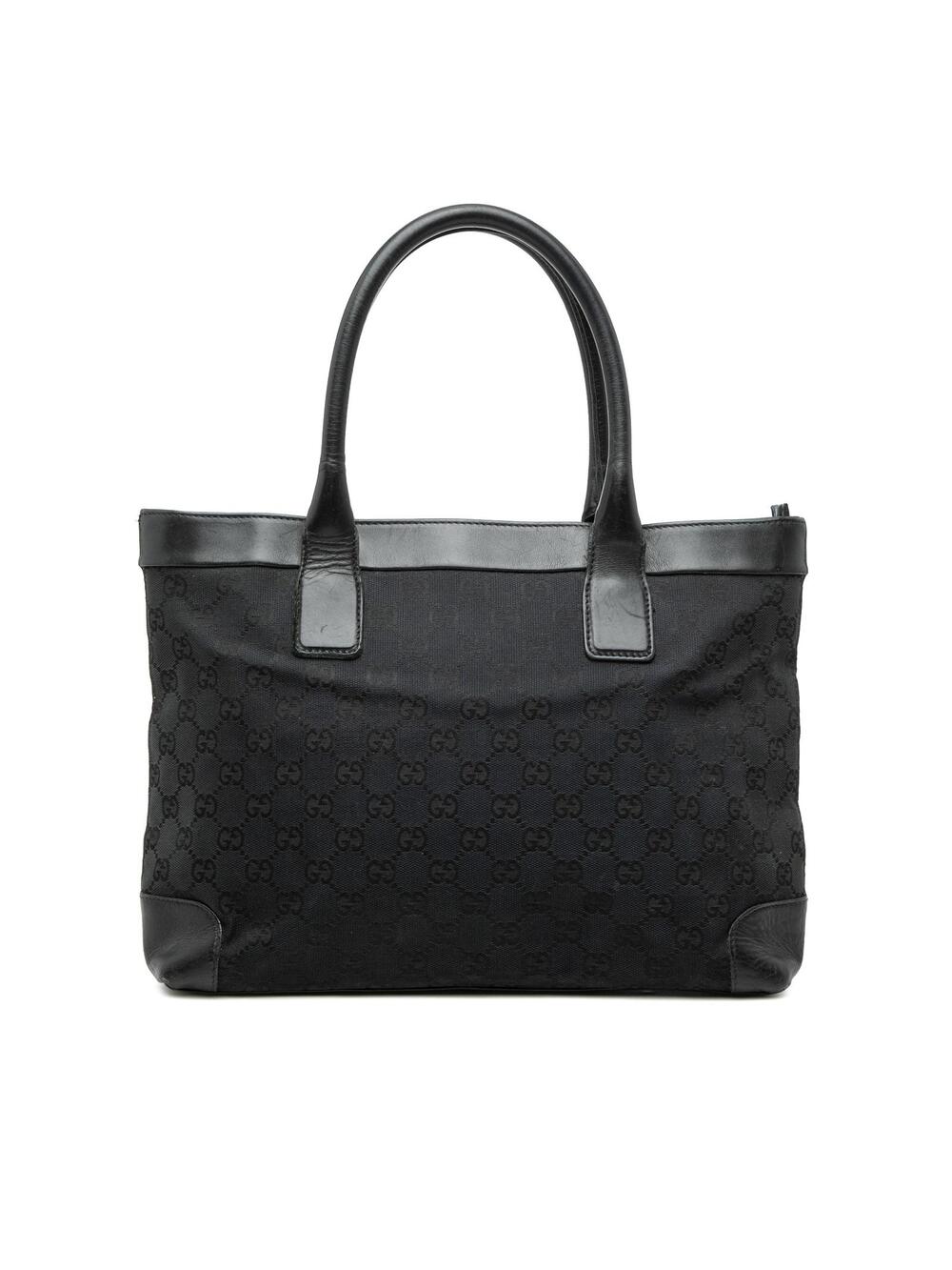 Gucci Gg Canvas Tote Pre-Loved Black #366190G40B